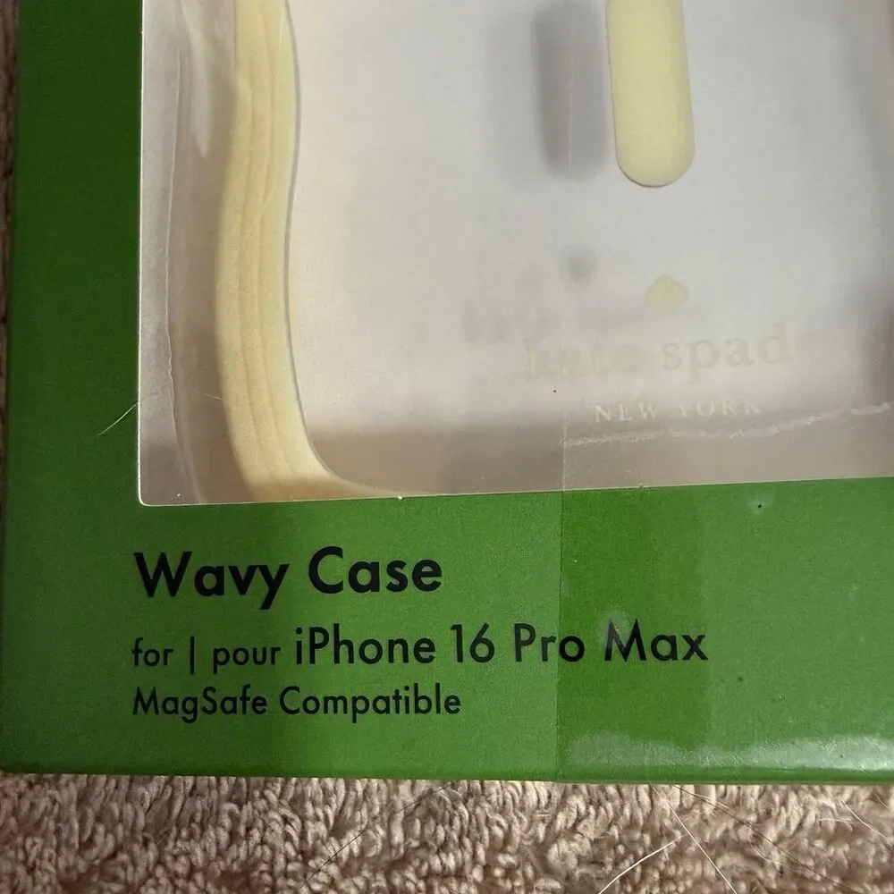 KATE SPADE Case Magsafe For iPHONE 16 Pro Max Wavy Light Yellow Clear New